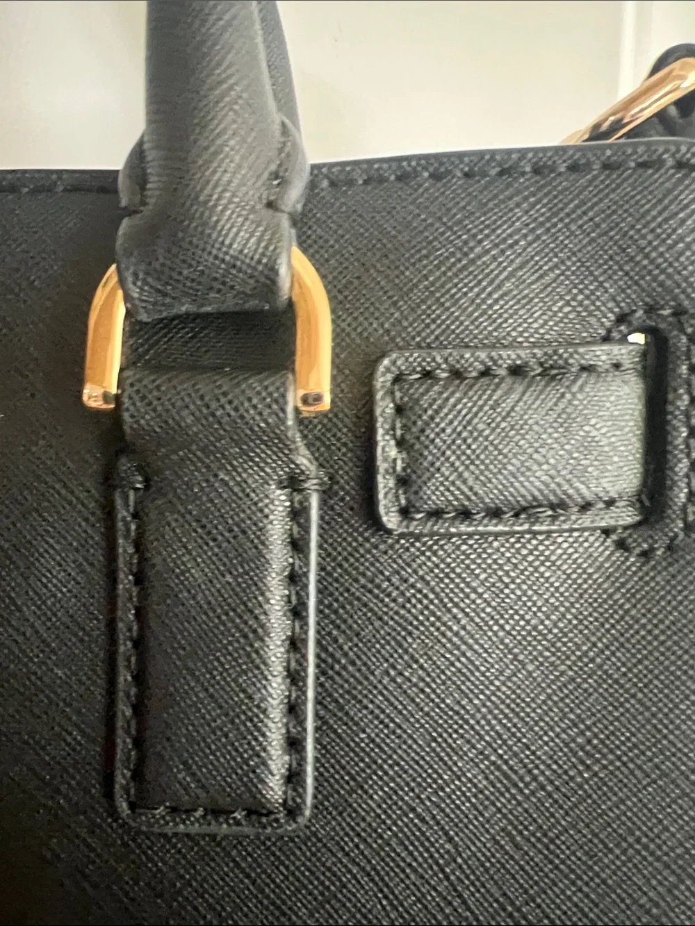 Michael Kors Black Saffiano Top-Handle Satchel with Crossbody Strap
